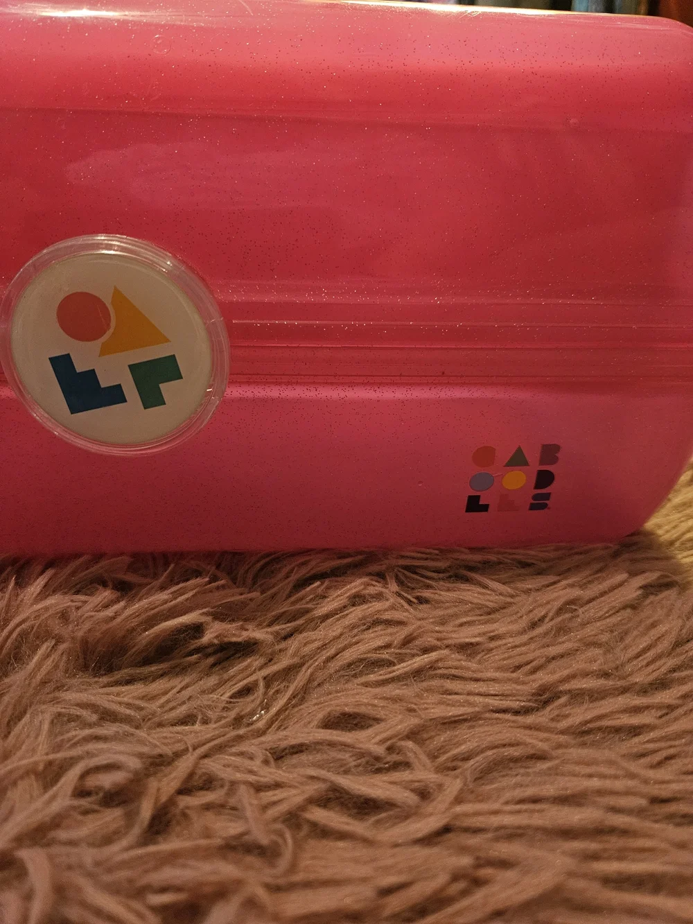Pink✨️Glitter Cosmetic Case with Colorful Logo